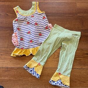 Matilda Jane Red Light Green Light Tunic & Garden Path Scrappy Leggings Set